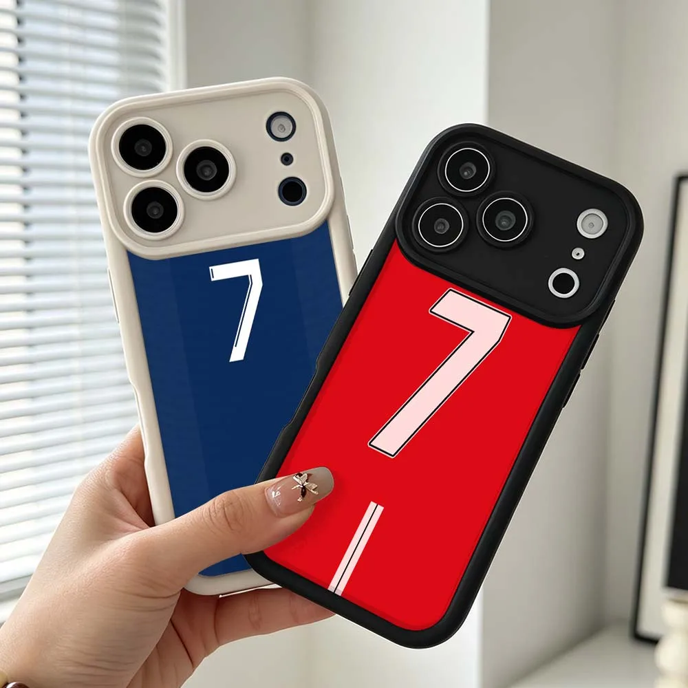 

Football Stars No.10 7 Logo Phone Case For Apple iPhone 17 Air 16e 16 15 14 13 12 11 XS Pro Max Plus Eye Ladder Soft Cover