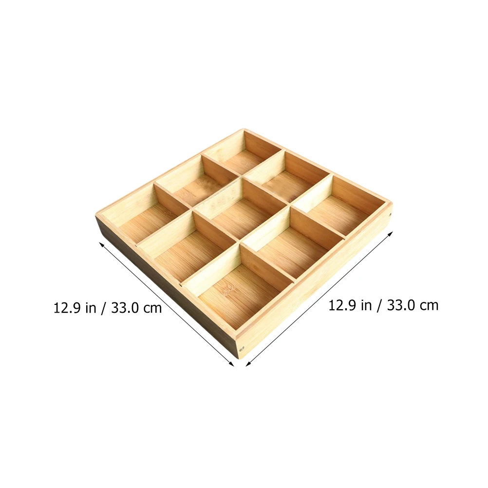

Nine Grid Snack Tray Premium Bamboo Smooth Surface Multi Compartment Food Storage Plate For Nuts Dried Fruits Appetizers