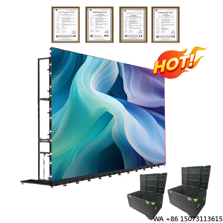 

Светодиодный видеоэкран 5x3м P3.91/P4.81 (500x1000мм) для аренды, для диджейской кабины и сценического фона