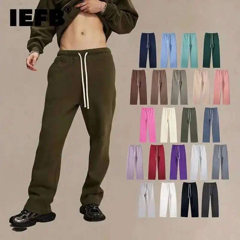 

Trendy Men's Sweatpants Elastic Waist Color Stripe Cleanfit Sle Polyde Fiber Neutral Dstring Cuff Summer 205