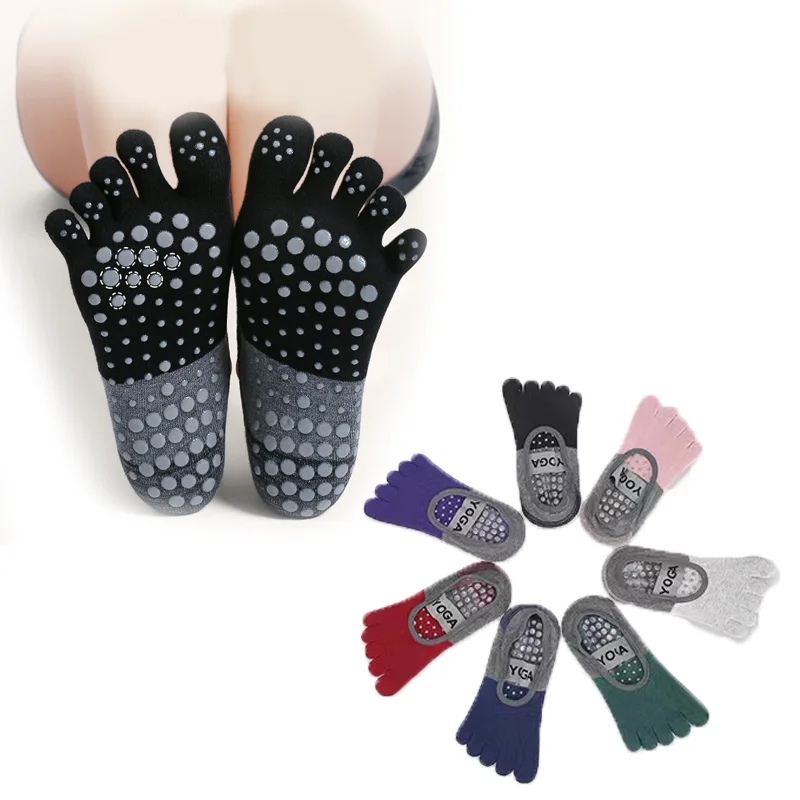 Yoga Socks Non-slip Women's Thin Summer Five-finger Socks Non-slip New Wide Strap Fitness Indoor Sports Pilates Socks Wide Strap