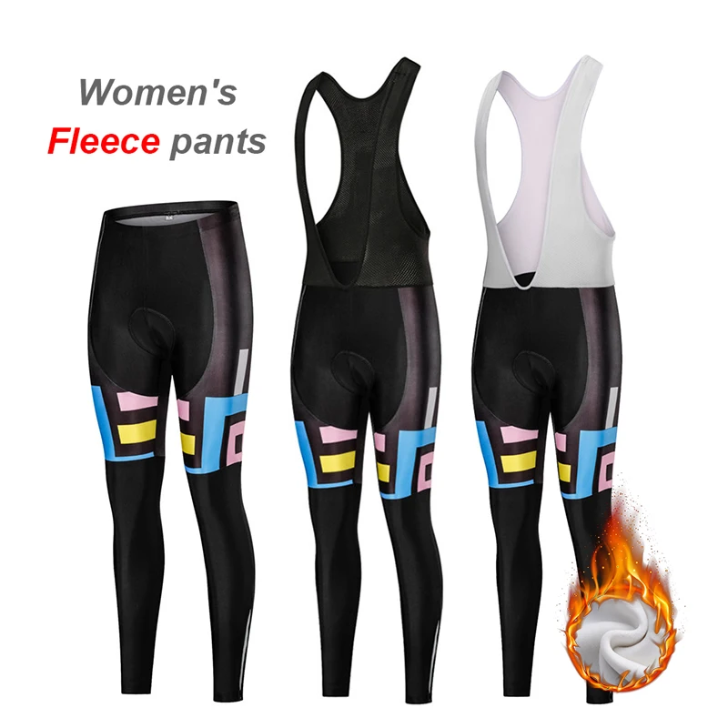 여성용 사이클링 저지 턱받이 바지, 공장 직송 팀 판탈롱, Mtb 로드 바이크 바지, 통기성 양털, 겨울