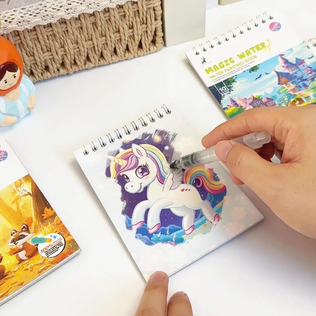 Magic Water Drawing Book for Kids - Reusable Doodle Art & Educational Toy, Craft Activity Painting Pad for Toddlers Preschool