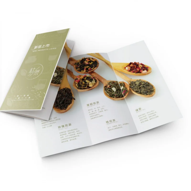 50 0.Zhang.Custom.Custom Printing Promotional Paper Poster Brochure Full Color A3 A4 A5 Tri-fold Flyer Restaurant Menu