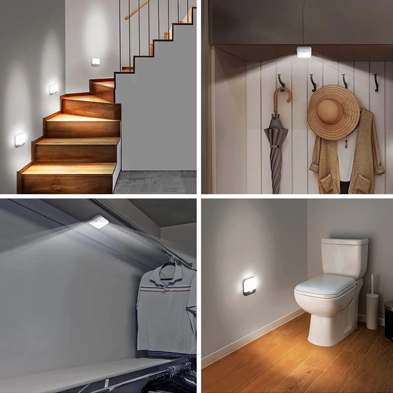 Motion Sensor Cabinet Lights , LED Closet Light Motion Activated Rechargeable,Magnetic Under Counter Lights for Kitchen Stairs