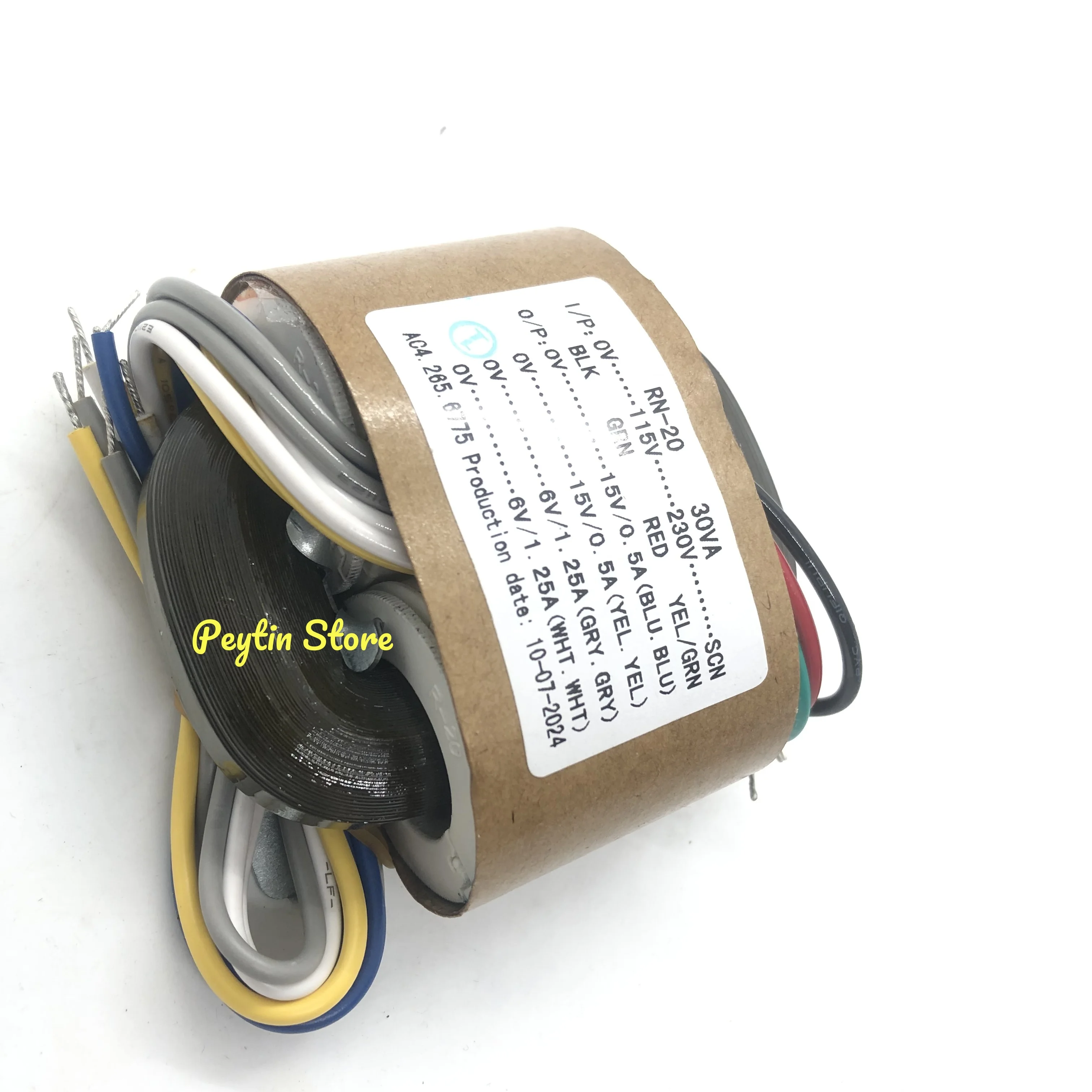 Picture 5: 1Pc 30VA 30W Input 0-115V-230V-SCN Output Double 15V + Double 6V R-type Power Transformer Audio Transformer