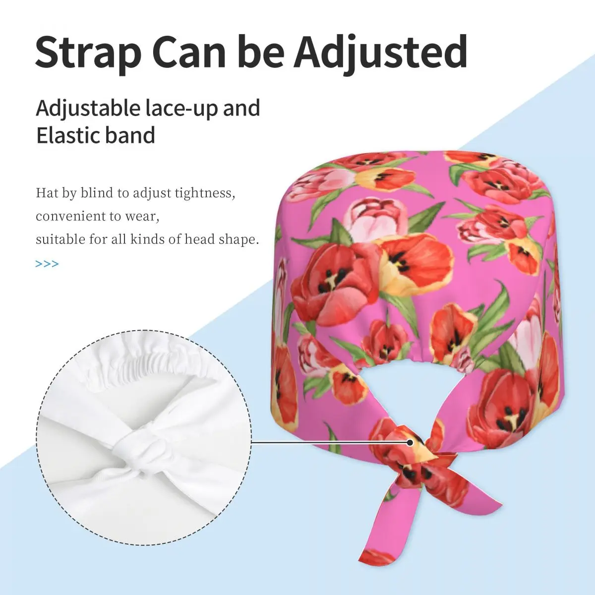 Scrub Caps Medical Nurse Hat Doctors Nurses Tulip Flower Isolated Hospital Healthcare Surgeon Dental working Head caps