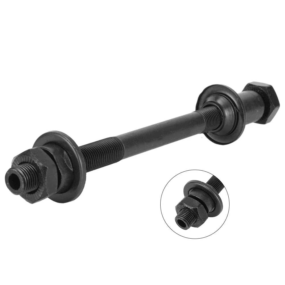 Eje de buje de bicicleta, adaptador de eje hueco de eje de acero al carbono de liberación rápida delantera/trasera, eje hueco de acero al carbono