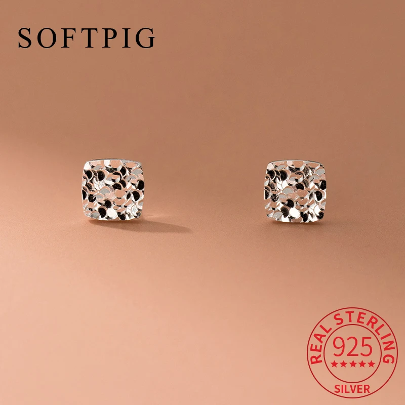 

Женские серьги-гвоздики из серебра 925 пробы, с геометрическим рисунком