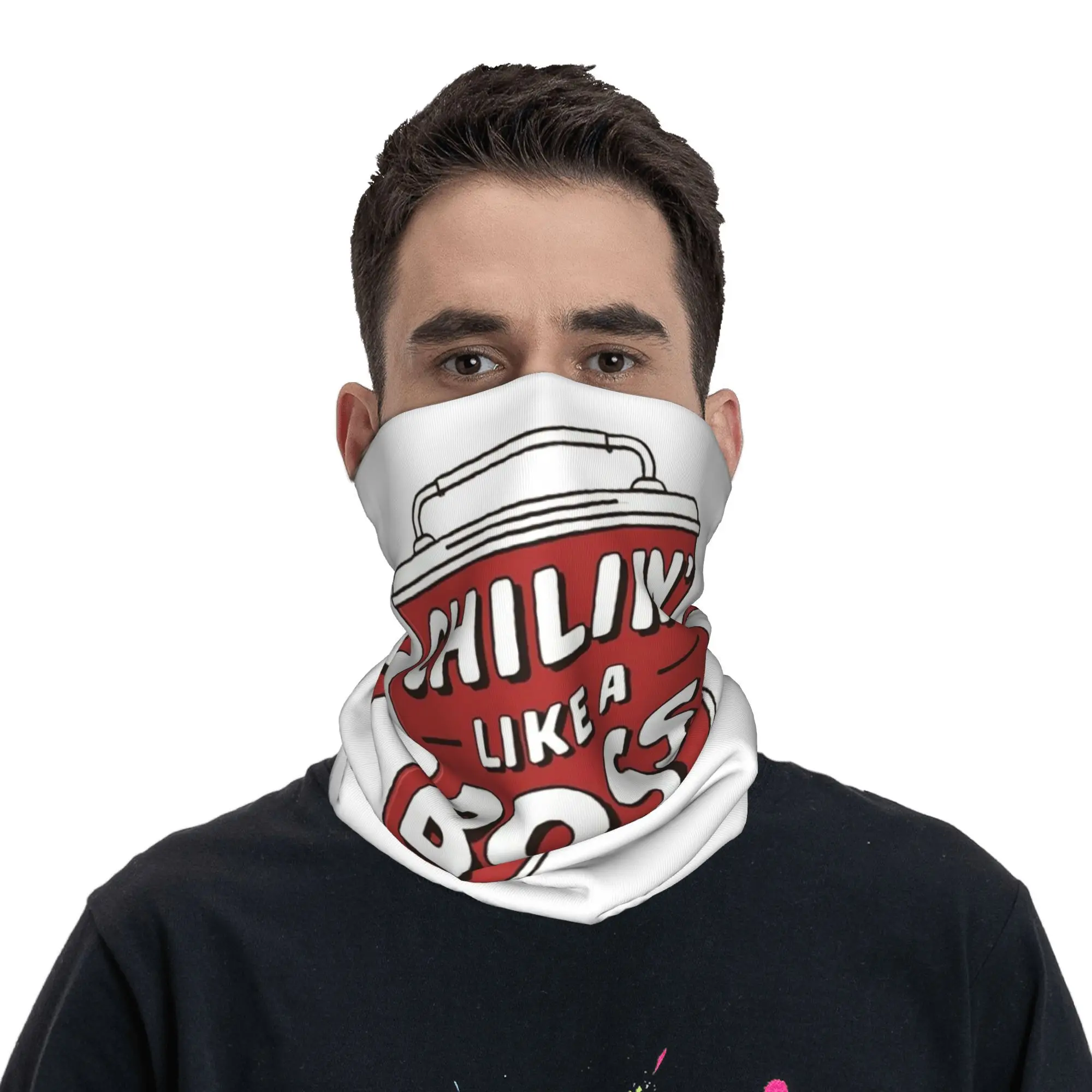 Chillin like a Boss Bandana Neck Gaiter Printed Mask Scarf Multifunction Headwear Running Unisex Adult Washable