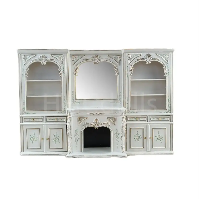 

Bespaq Miniature Dollhouse 1:12 Scale furniture model hand painted fireplace wall/Showcase