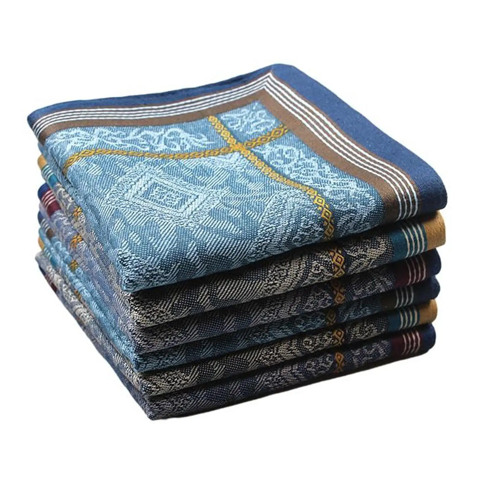 3Pcs Pocket Vierkante Zakdoeken Jacquard Hanky Veeg Het Zweet Handdoeken Zacht Katoen Heren Zakdoek Voor Bruiloft Vader Grooms Verjaardag