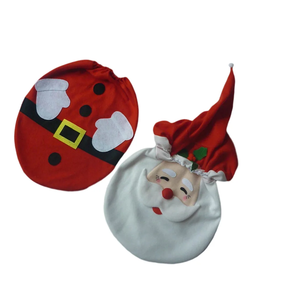 

Fabric Santa's Toilet Cover Bathroom Supplies Christmas Utenciles Seat Covers Red