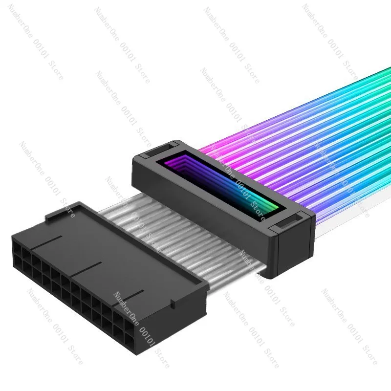 

Светящийся кабель-удлинитель, интерфейсный адаптер 24P, кабель 2*8P с постепенной сменой видеокарты, подходит для настольного компьютера