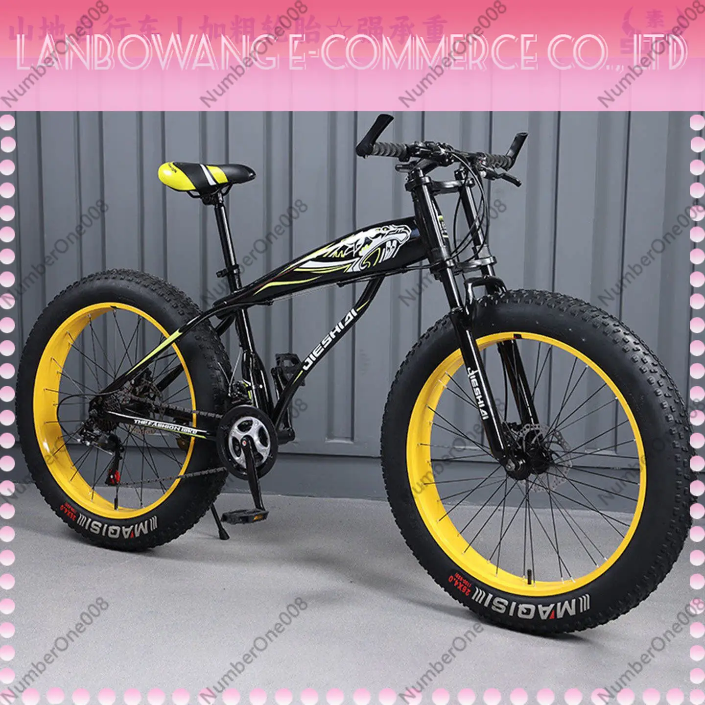 26 24 Inch Fat Tire Mountain Bike 21 Speed Dual Disc Brake Shock Absorber