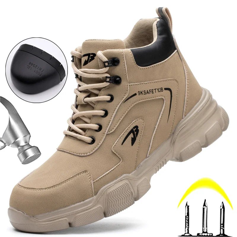 Work security Shoes Men Safety Boots Anti-smash Anti-stab Work Shoes Sneakers Steel Toe Shoes Male Work Boot Indestructible