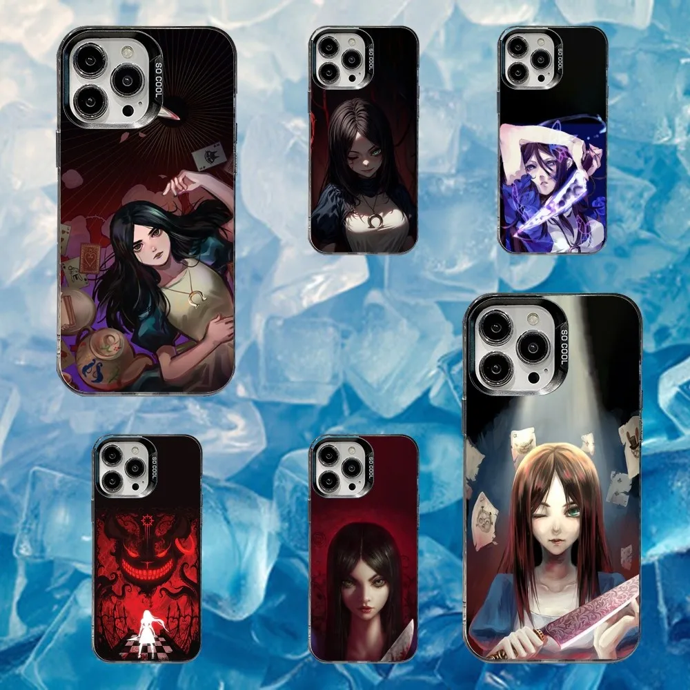 

A-Alice Madness Returns Game Phone Case For iPhone 16,15,14,13,12,11,Mini,Pro,SE,MAX White Matte Shockproof Cover