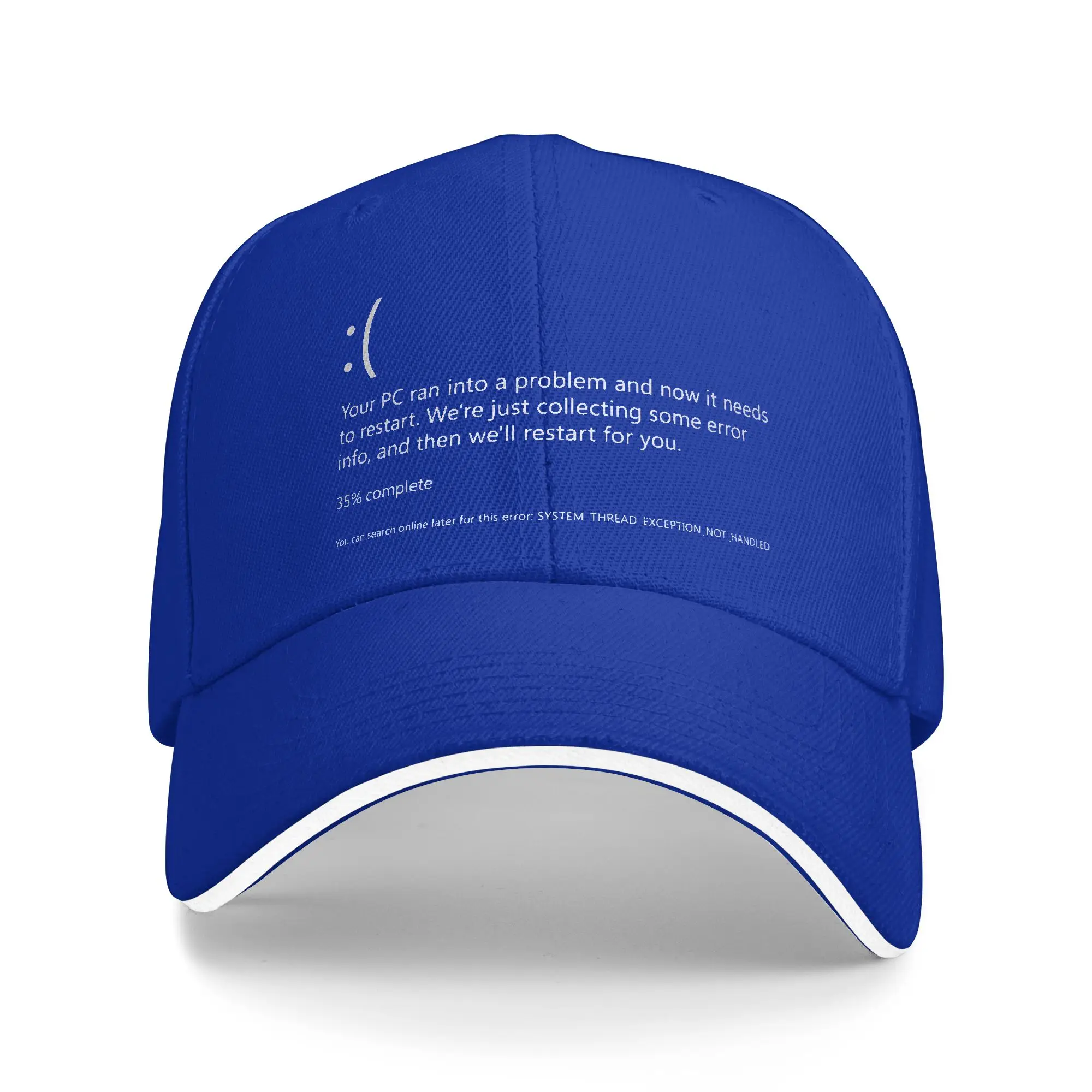 Summer  Blue Screen of Death Coffee Error Windows BSOD PC Nerd Geek Baseball Cap Trucker Hat Unisex Men Sunscreen Baseball Caps