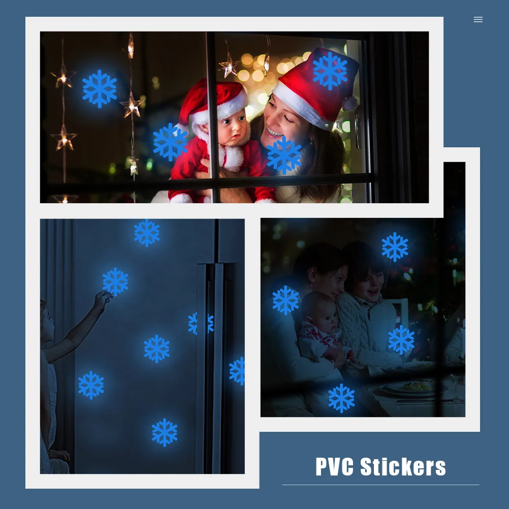 

Luminous Snowflake Sticker Christmas Wall Decals Stickers for Fluorescent Patches Ceiling Pvc Shop Window