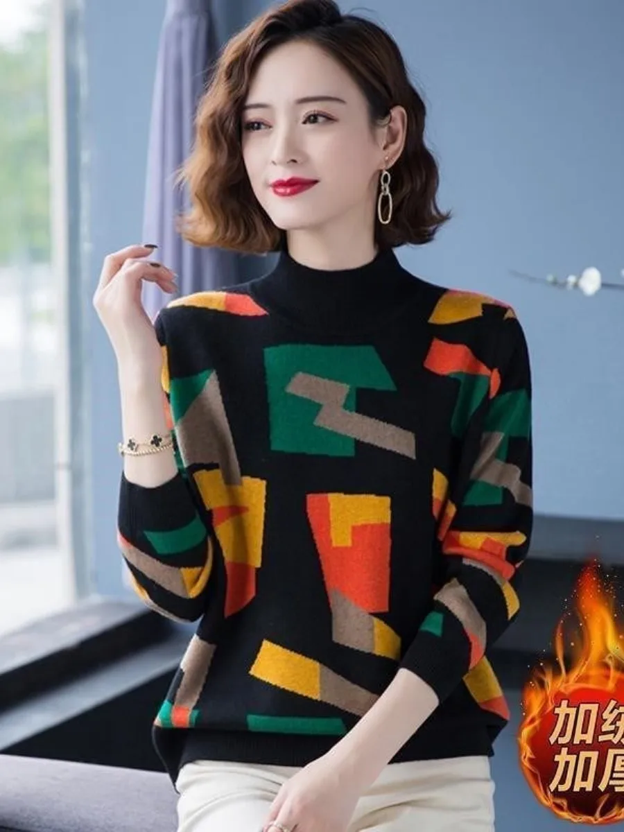 women's-fleece-lined-thickened-half-high-collar-sweater-loose-outerwear-2026-new-short-knitted-base-shirt-three-piece-set