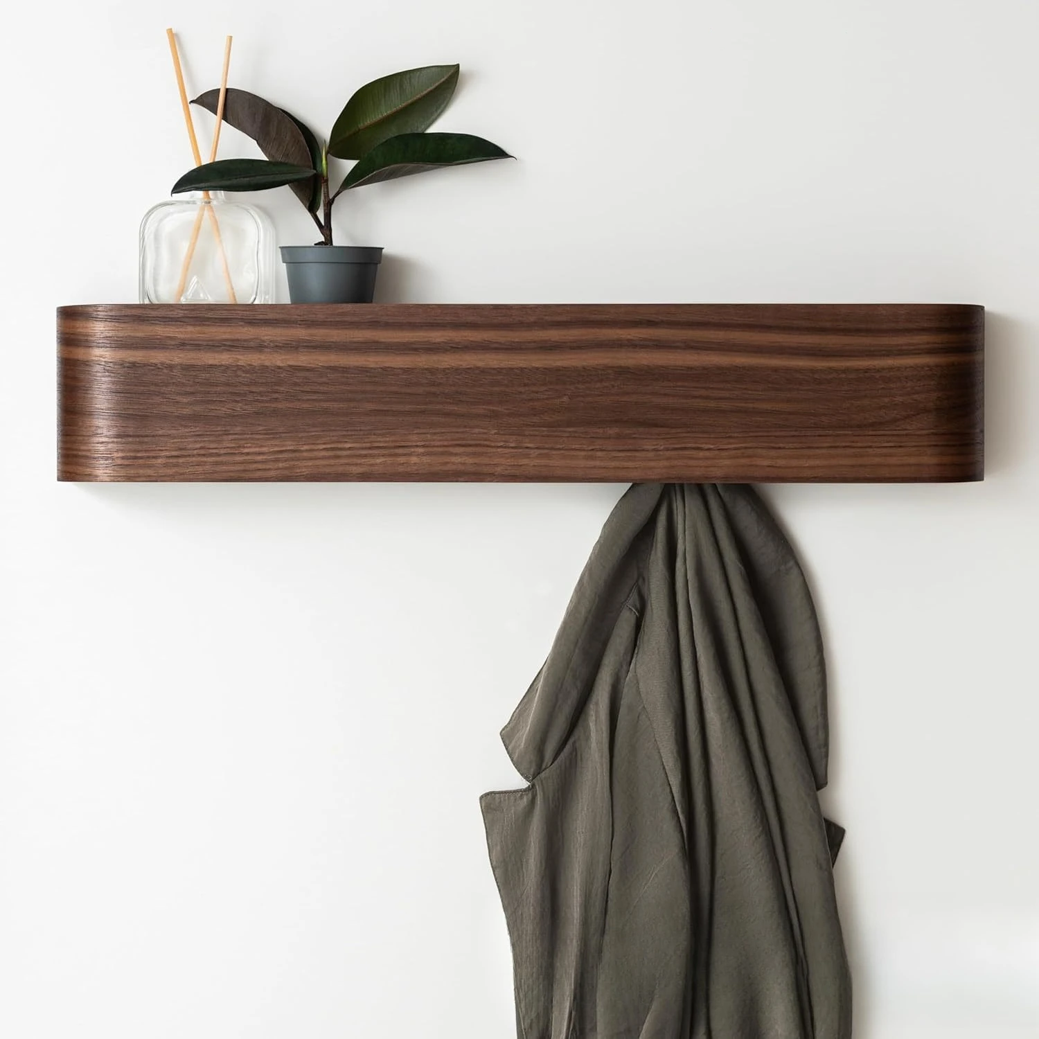 Wooden wall rack Hidden hanger Door storage rack with hook Coat rack