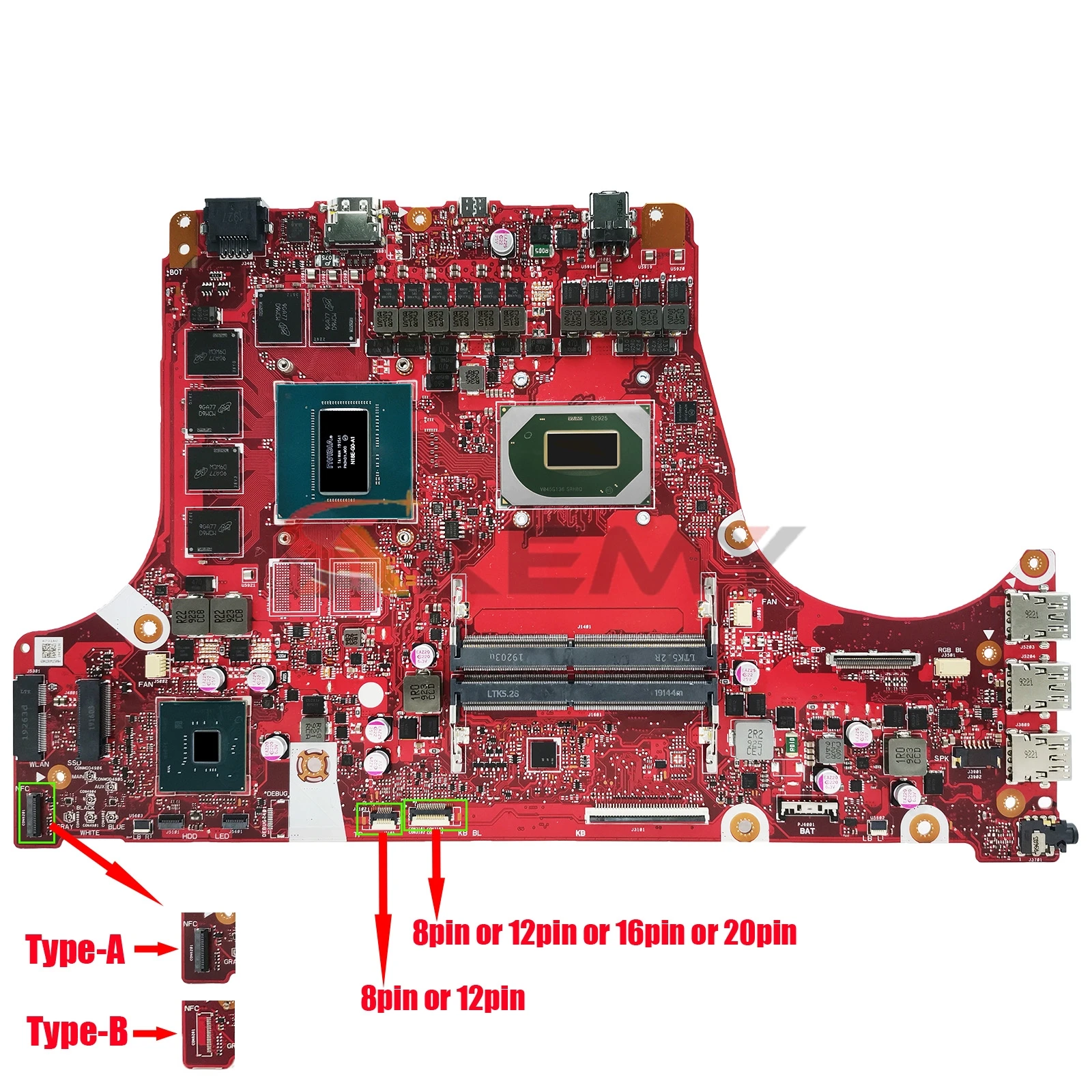 AKEMY G531GU Mainboard For ASUS ROG Strix S5D S7D G531GV G531GW G531GD G731G Laptop Motherboard i5 i7 GTX1660Ti RTX2060 RTX2070