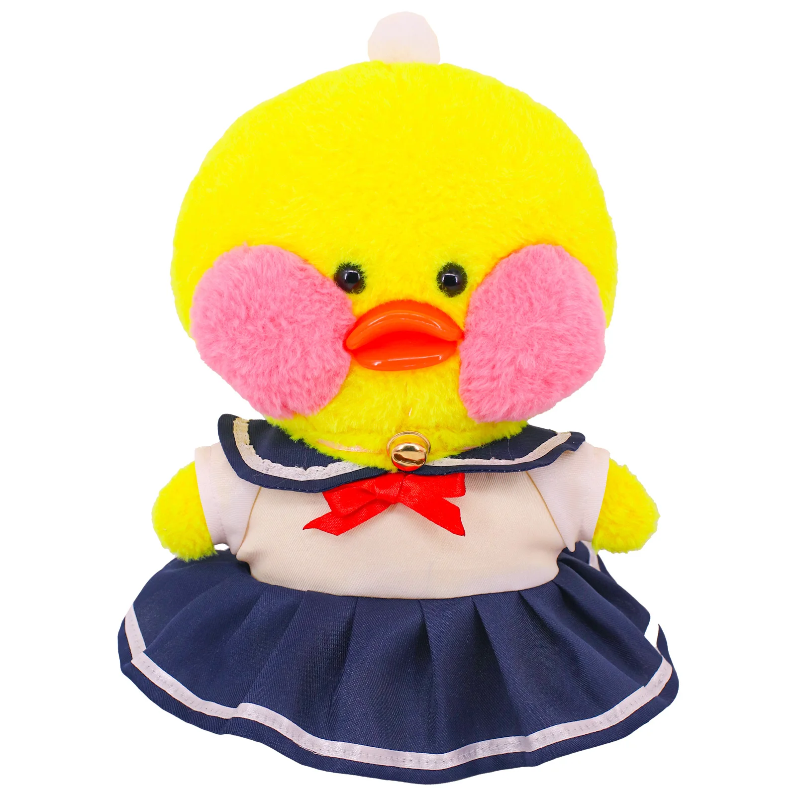 Yellow Duck Doll Clothes for Kids, 30 cm Uniformes, Strawberry Print Dress, Óculos, Messenger Bag, Ladies 'Accessories, Presentes