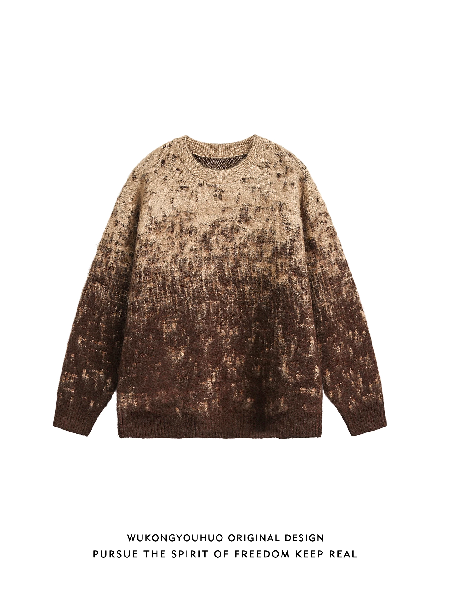 

American Retro round Ne Camere Sweater Men's Autumn Trendy Brand Couple Lazy Sle Knitted irt Casual Loose Fit Long Sl...