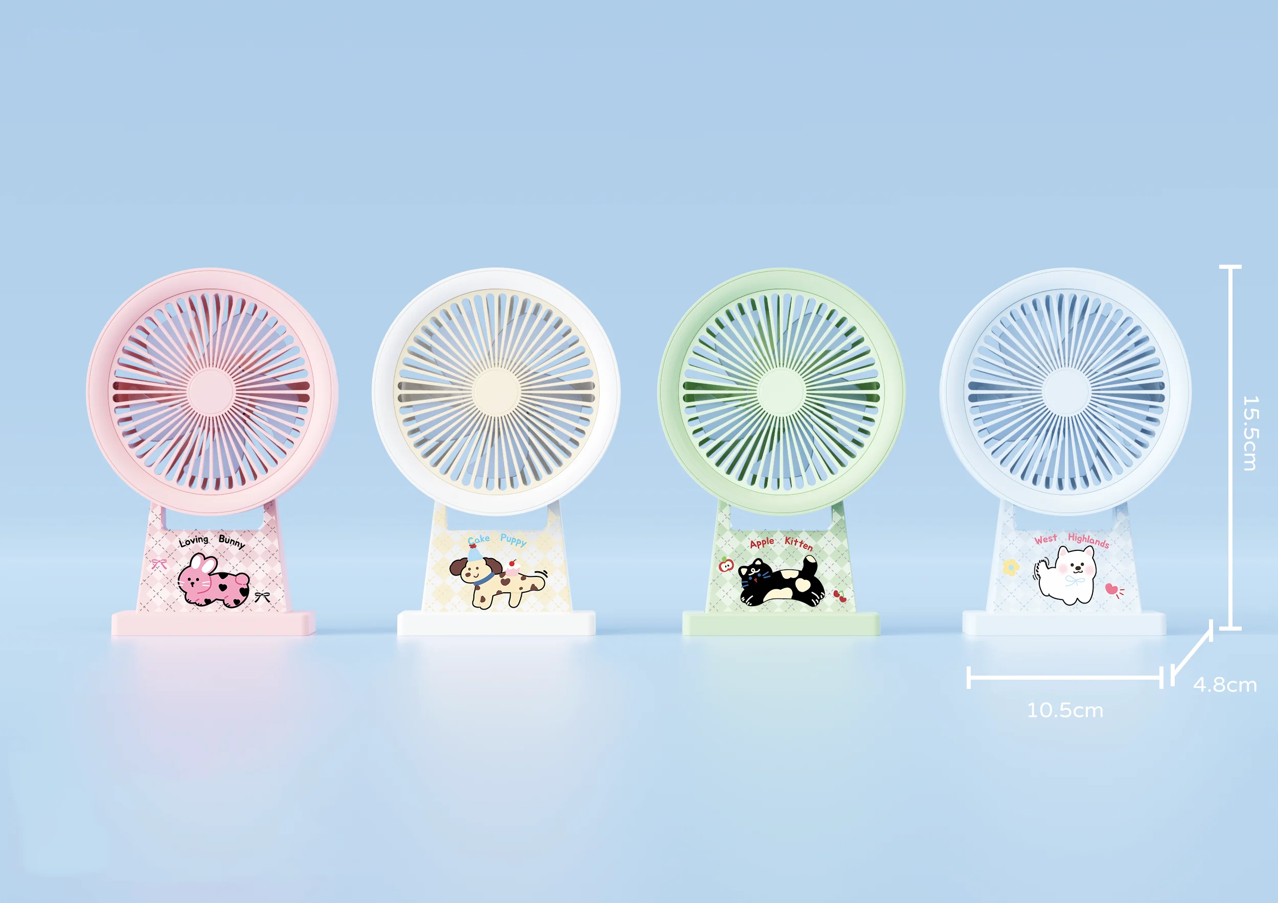 YS-2530- Cute Animal Desktop Fan, Three-Speed Strong Wind Power 90 °   Adjustable Angle USB Charging Low Decibel