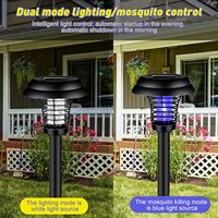 Solar Quiet Mosquito Killer Lamp Waterproof Outdoor Bug Zapper Electric Insect Repellent Light for Home Garden Camping Use