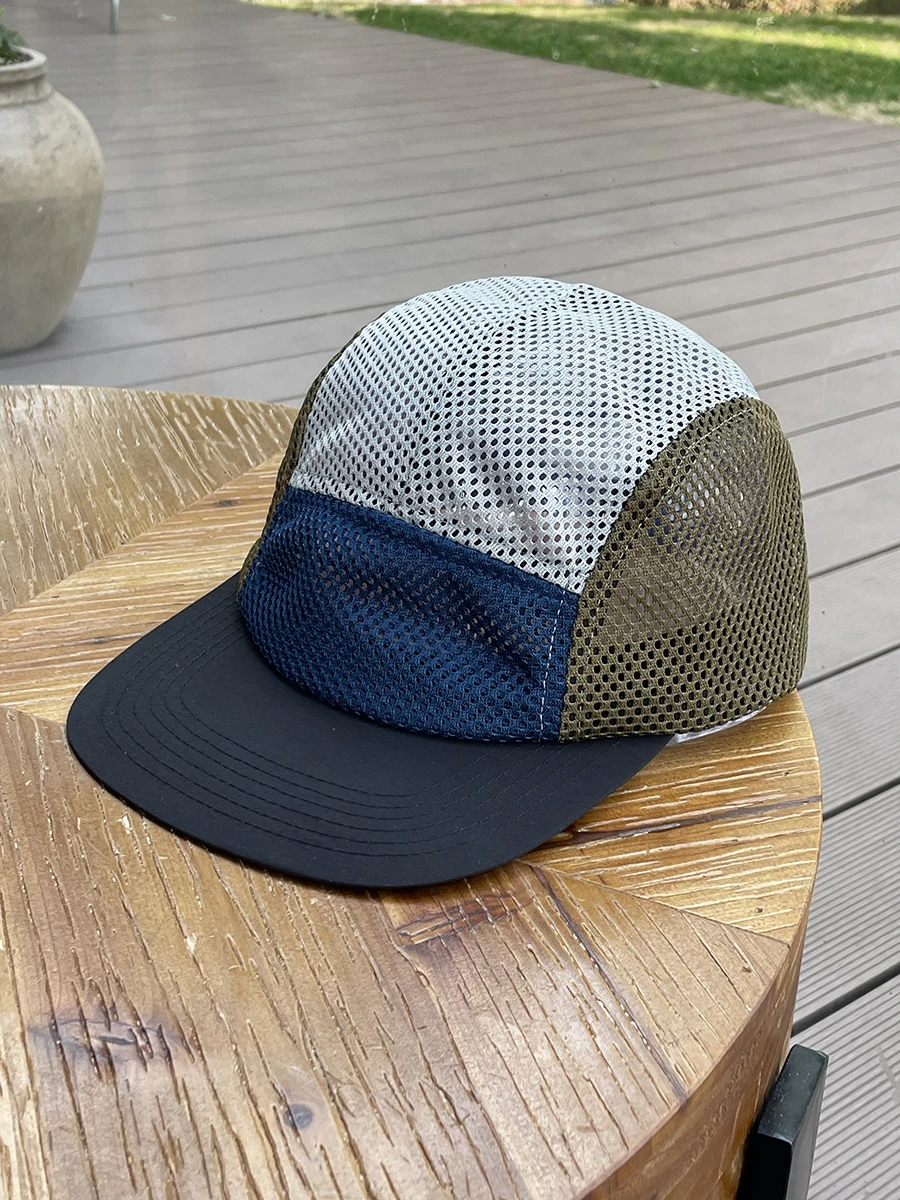 

Flat brim five-piece baseball cap male couple outdoor sports sunshade duck tongue mesh hat female