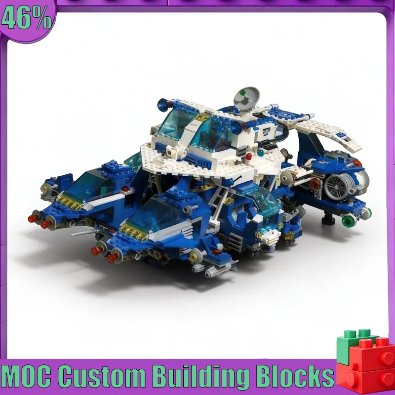 NEW 1262Parts MOC Classic Space Cargoship Spacecraft Model Custom Puzzle Technical DIY Assembly Educational Toy Collection Gifts
