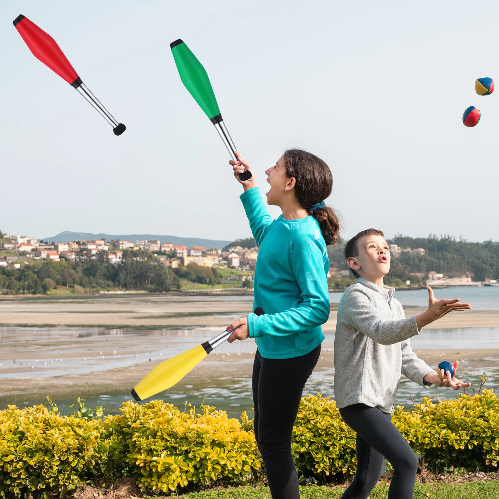 

3 Pcs Juggling Pins Colorful PE 44x7cm Sticks Beginners Kids Training Toy Props Improve Dexterity Universal Size Circus Stage