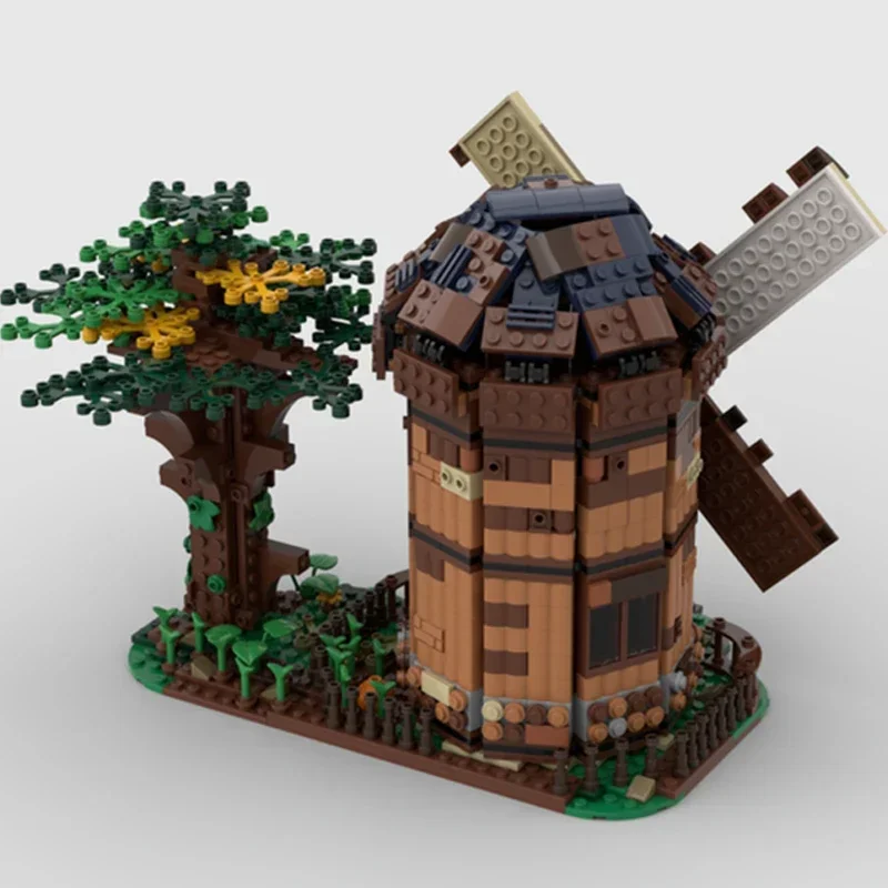 Moc bloques de construcción modelo Medieval, rueda de agua, casa, ladrillos técnicos, ensamblaje de bricolaje, juguetes de construcción para niños, regalos de vacaciones