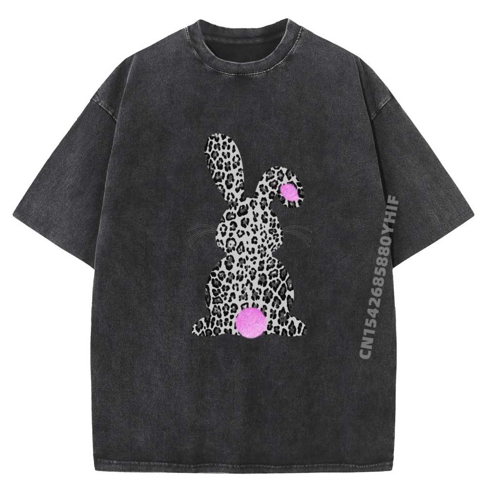 

Новейшая футболка с принтом, футболки с леопардовым принтом и кроликом для мужчин, забавная рубашка в стиле хип-хоп, мужская хлопковая стираная одежда
