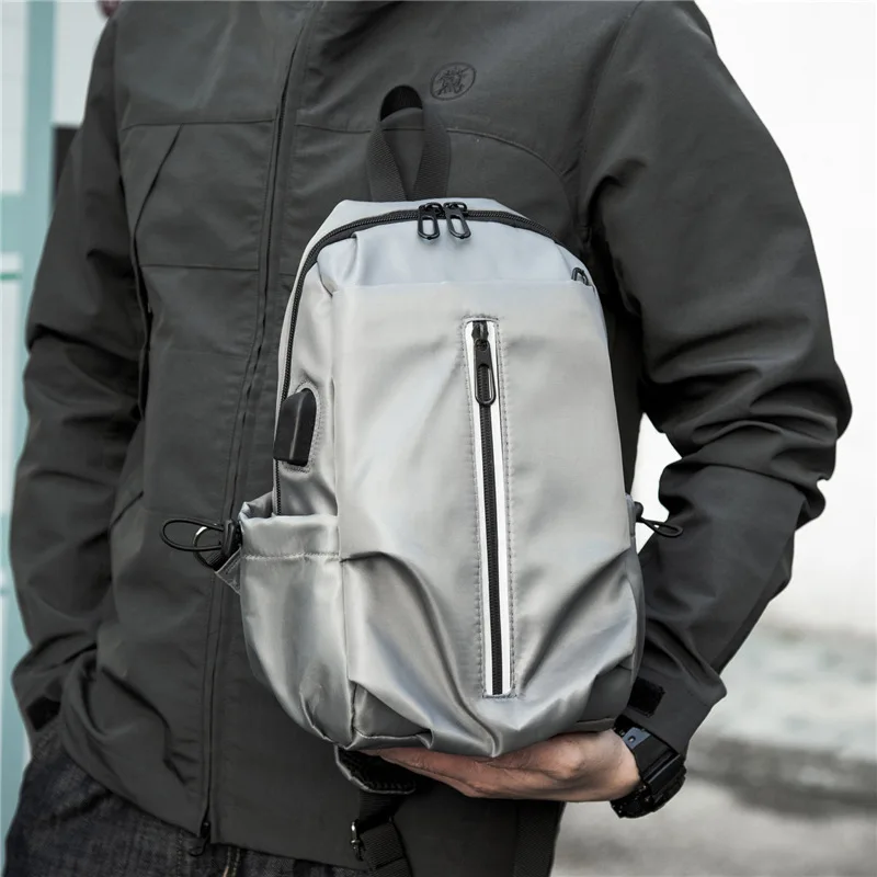 New fashion sports casual chest bag men's Oxford light commuter shoulder bag practical large-capacity crossbody bag