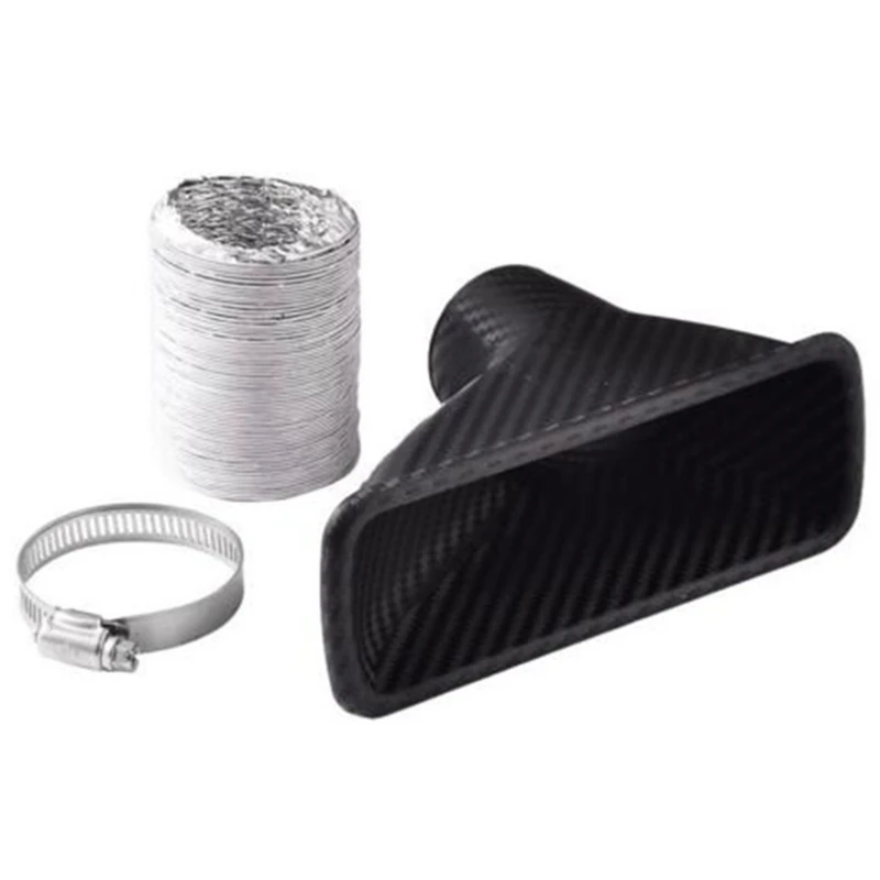 Car Cold Air Intake System Kit Air Filter Auto Front Bumper Turbo Air Intake Pipe Turbine Inlet Pipe Air Funnel Kit