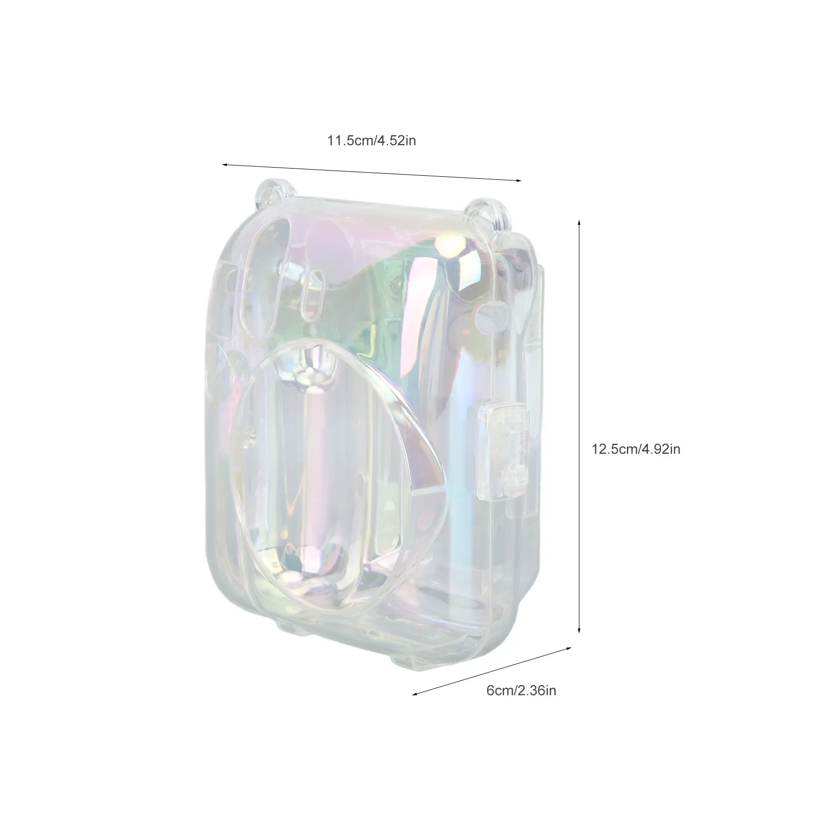 PC Transparent Colorful Camera Protect Clear Case for Fujifilm Instax Mini 12 Camera With Adjustable Shoulder Strap