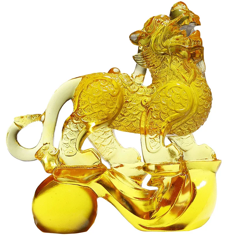 

A pair of glazed Pixiu lucky ornaments, a wealth-keeping living room Pixiu entrance