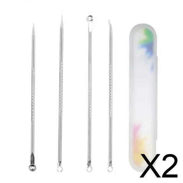 Ferramenta de remoção extrator de comedões de aço inoxidável kit espremedor de manchas dupla face para testa nariz