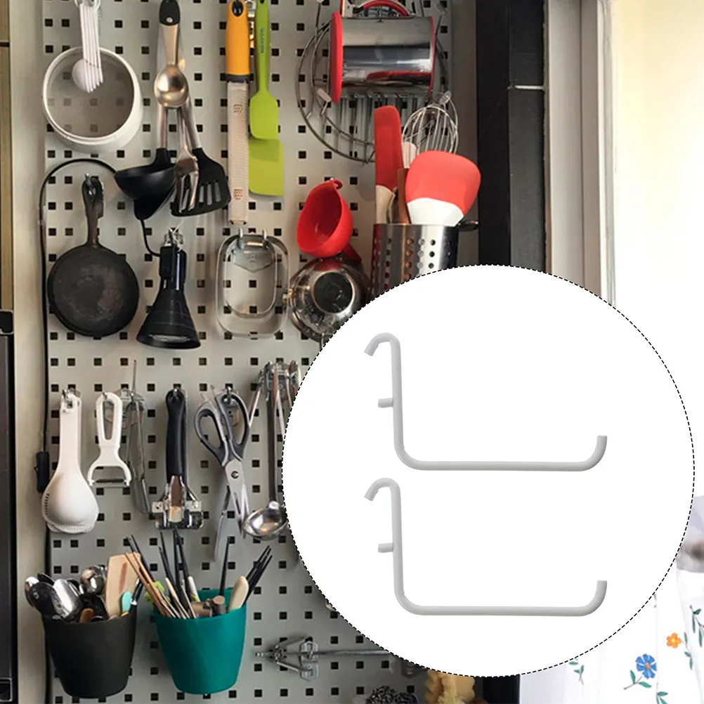 4Pcs Metal Painted Pegboard Bracket Hooks Sturdy Desktop Organizer Garage Workshop Home Tool Storage Pegboard Bracket Hooks - view 2