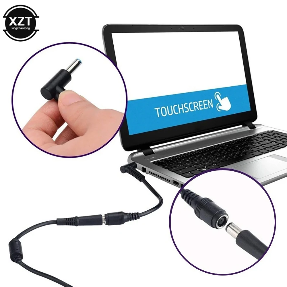 New 7.4mm To 4.5mm DC Power Charger Converter Great Replacement DC Adapter Connector Cable For HP Dell Blue Tips