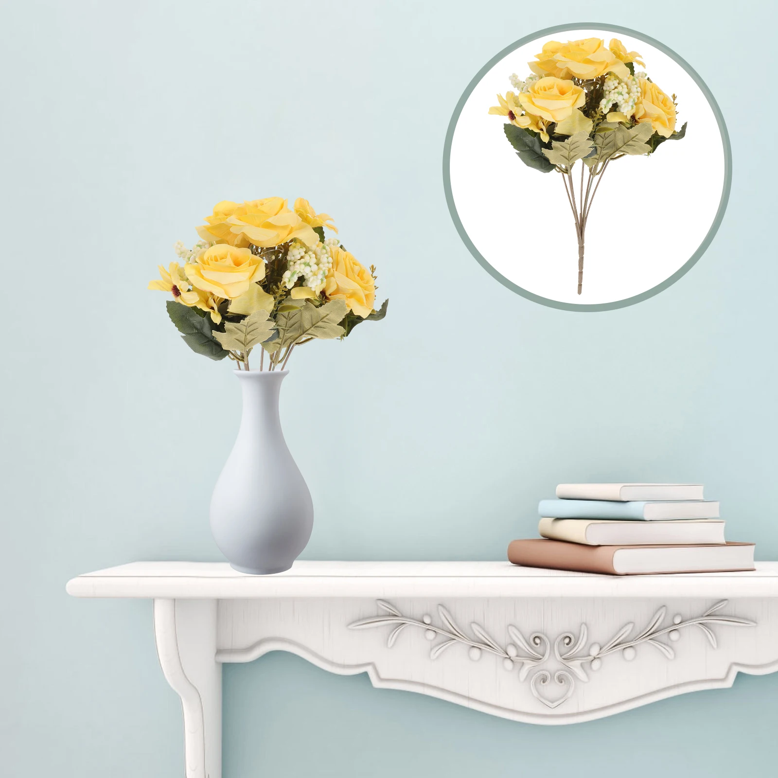 

Living Room Artificial Flower Simulation Ornament Premium Silk Desktop Fake Flower Decoration for Home Office Wedding Party