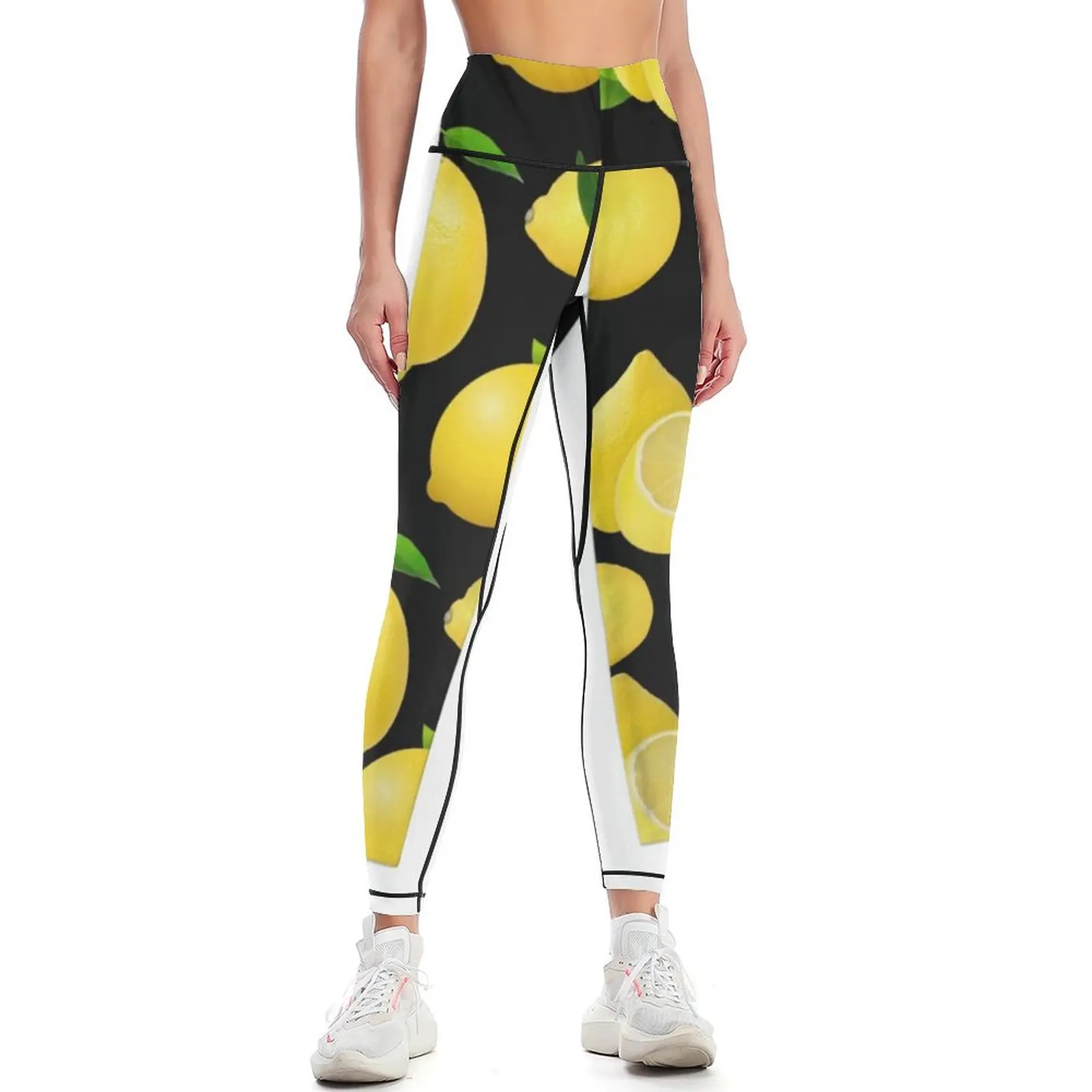 Yellow Fresh Lovely Lemons Leggings Sportswear woman gym trousers flared Womens Leggings