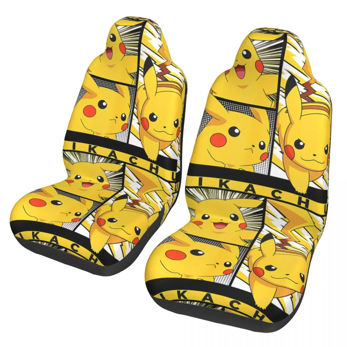

Универсальный чехол для автомобильного сиденья Poke-Mon Pikachu, для внедорожников, подушка для сиденья, из фиброволокна