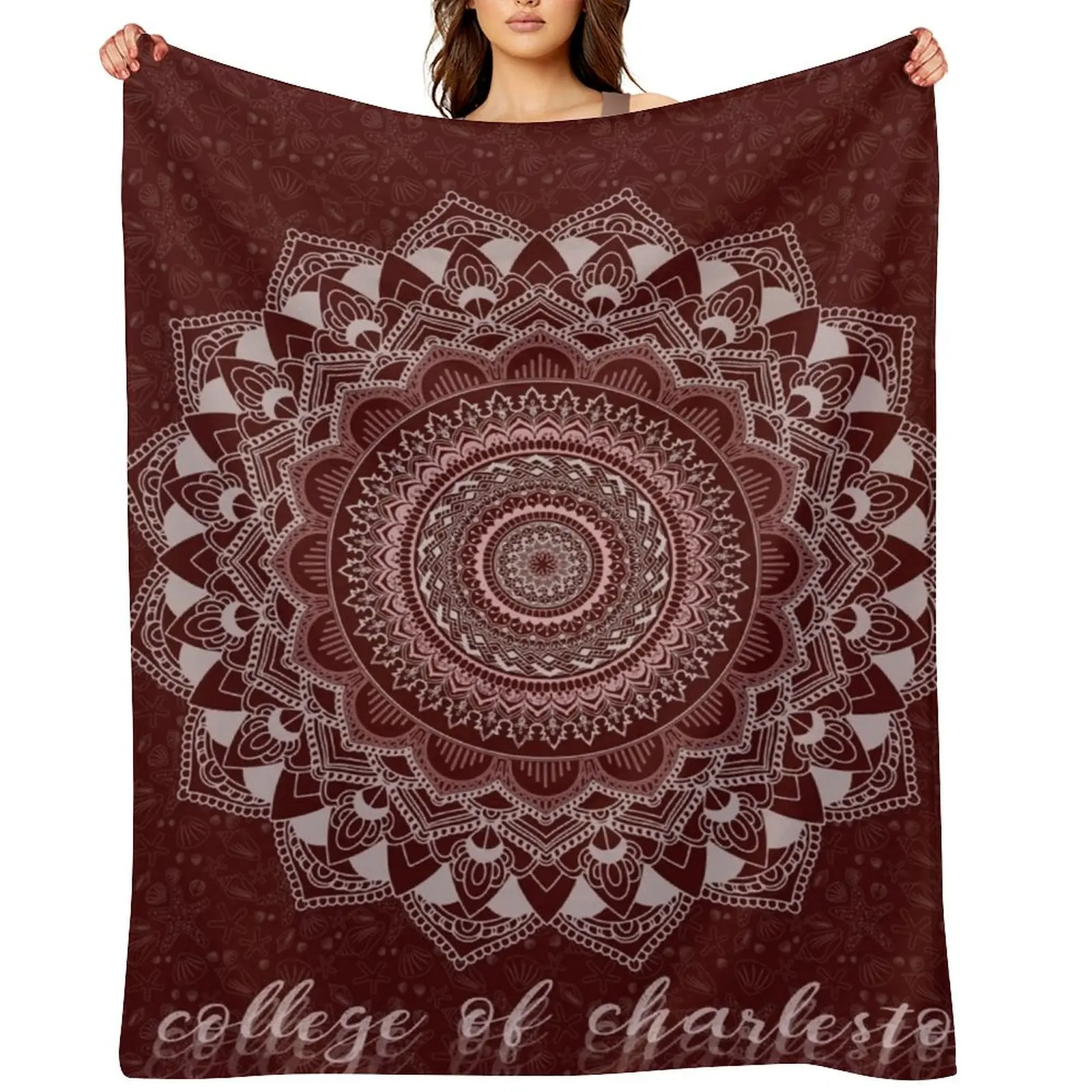 

College of Charleston Mandala Throw Blanket Cute Plaid Decorative Sofa Sleeping Bag Flannel Blankets