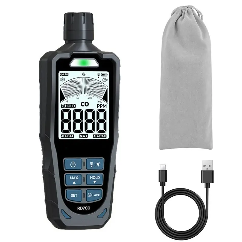 Carbon Monoxide Detector CO Detector For Home, 1000 PPM(10% Accuracy), Visual& Audible Alarms With Adjustable Thresholds-AA26