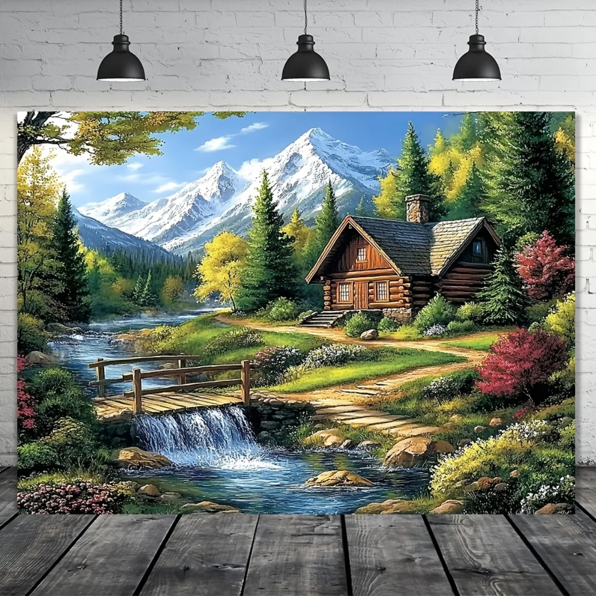 Ein exquisiter Wandteppich, der einen Wald darstellt – aus strapazierfähigen Polyesterfasern.