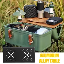 Steel Lunch Box Table Detachable Camping Table Lunch Box Table Top Lunch Box Tableware Multifunctional Portable Camping Table