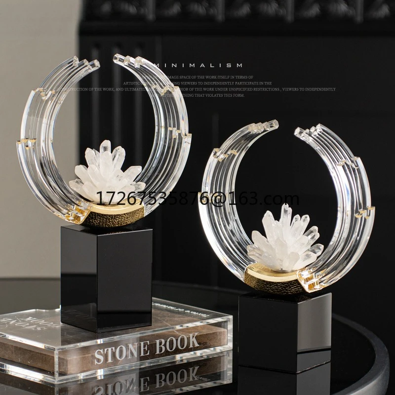 

Natural crystal spar art decorative ornament high-end living room wine cabinet window TV cabinet